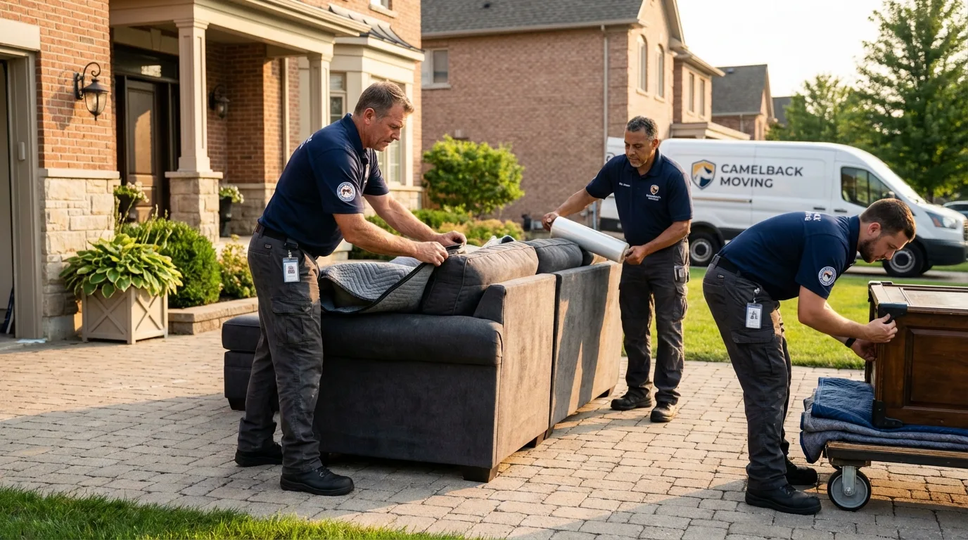 Large estate moving crew wrapping furniture in Jonesboro, LA